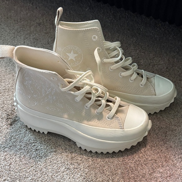 Converse Women's Platform High-Tops - Cream - Picture 1 of 5